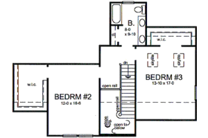 Floor Plan - Upper Floor for Farmhouse House Plan #312-585 - 3 bed, 2.5 bath