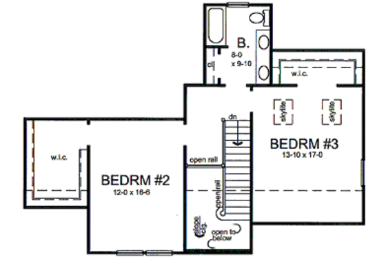 Floor Plan - Upper Floor for Farmhouse House Plan #312-585 - 3 bed, 2.5 bath