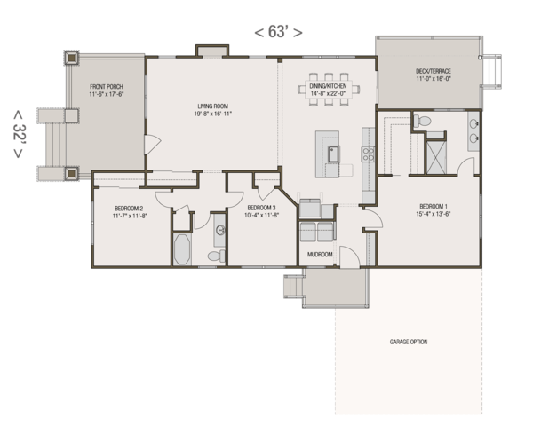 Craftsman Floor Plan - Main Floor Plan #461-52
