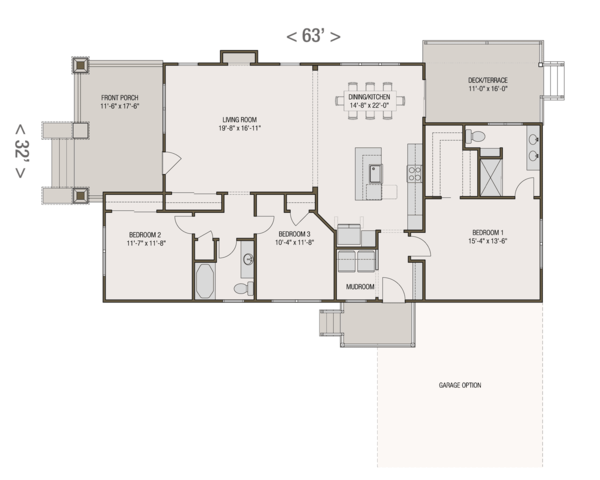 House Plan Design - Craftsman Floor Plan - Main Floor Plan #461-52