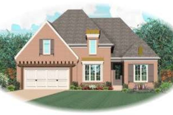 Exterior - Front Elevation for European House Plan #81-1155 - 3 bed, 3 bath