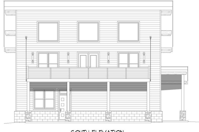 Architectural House Design - Exterior - Other Elevation for Southern House Plan #932-834 - 2 bed, 2.5 bath