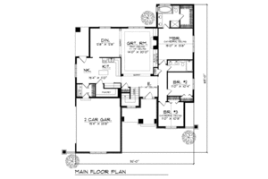 Floor Plan - Main Floor for Traditional House Plan #70-275 - 3 bed, 2 bath