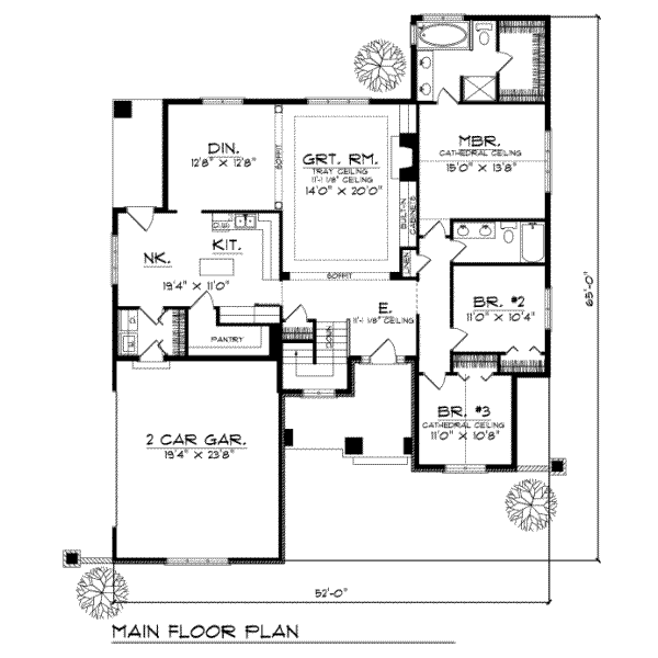 Dream House Plan - Traditional Floor Plan - Main Floor Plan #70-275