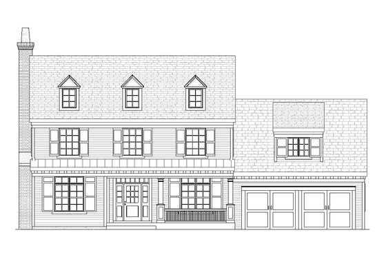 Exterior - Front Elevation 4 for Colonial House Plan #901-3 - 3 bed, 2.5 bath