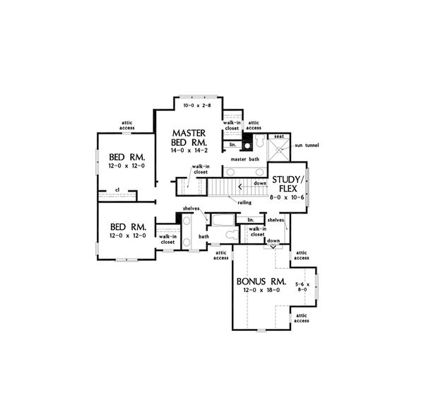 Farmhouse Floor Plan - Upper Floor Plan #929-1122
