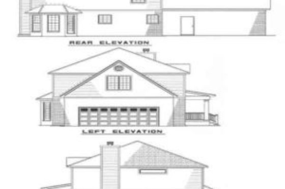 Exterior - Rear Elevation for Farmhouse House Plan #17-234 - 3 bed, 2.5 bath