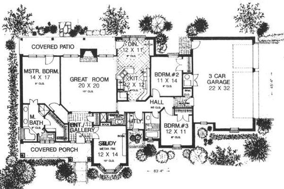 Floor Plan - Main Floor for Traditional House Plan #310-609 - 3 bed, 2.5 bath