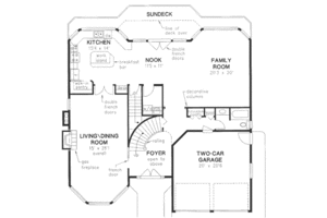 Floor Plan - Main Floor for Traditional House Plan #18-9127 - 4 bed, 3 bath