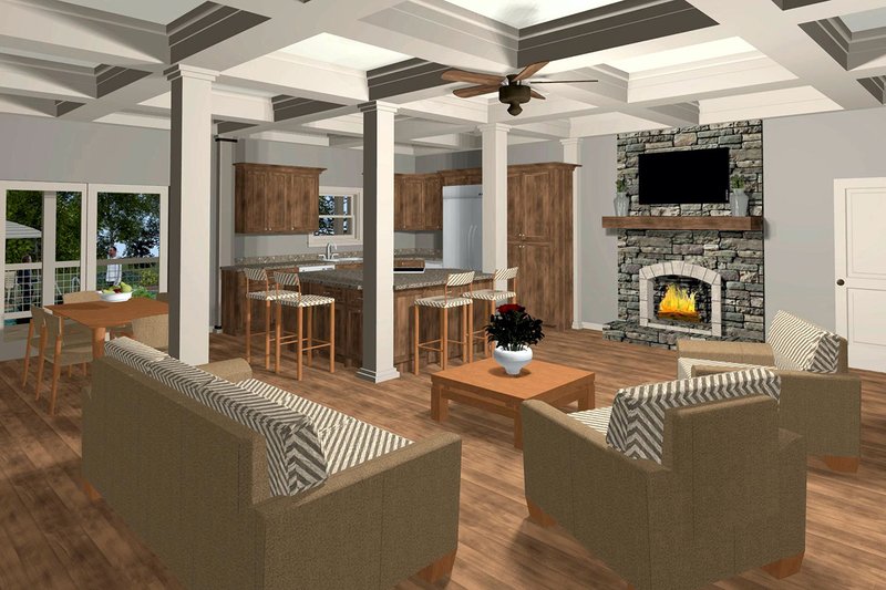Architectural House Design - Family Room/Dining/Kitchen Alt Color