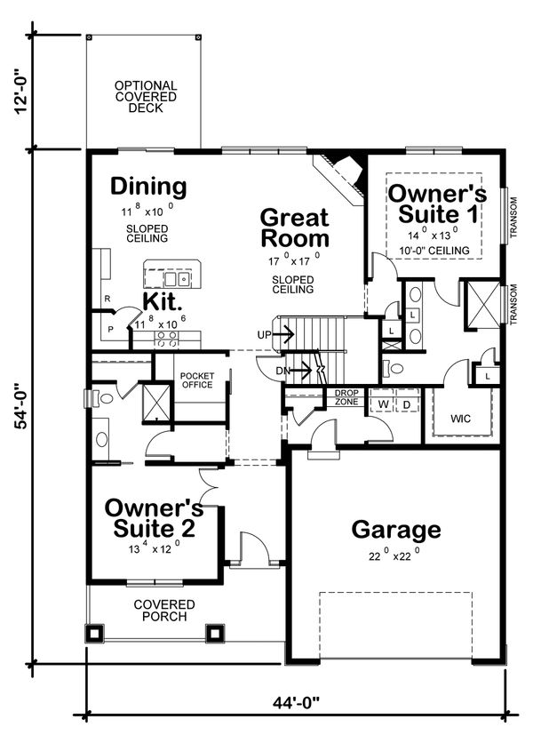 House Design - Cottage Floor Plan - Main Floor Plan #20-2315