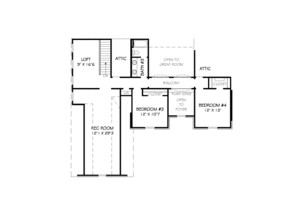 Floor Plan - Upper Floor for Traditional House Plan #424-374 - 4 bed, 3 bath