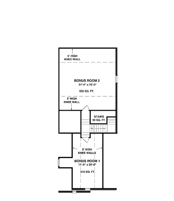 Southern Floor Plan - Upper Floor Plan #56-580