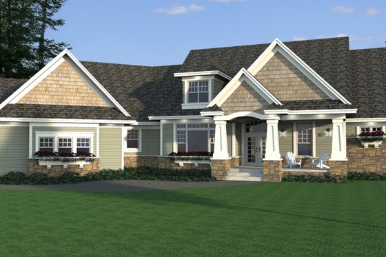 Exterior - Front Elevation for Craftsman House Plan #51-579 - 3 bed, 2.5 bath