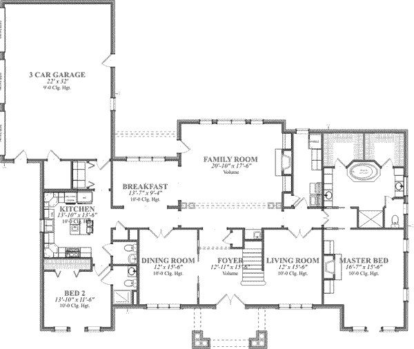 House Plan Design - Traditional Floor Plan - Main Floor Plan #63-120