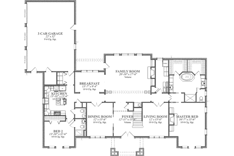 Home Plan - Floor Plan - Main Floor for Traditional House Plan #63-120 - 4 bed, 4.5 bath