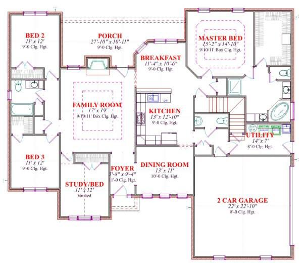 Traditional Floor Plan - Main Floor Plan #63-130