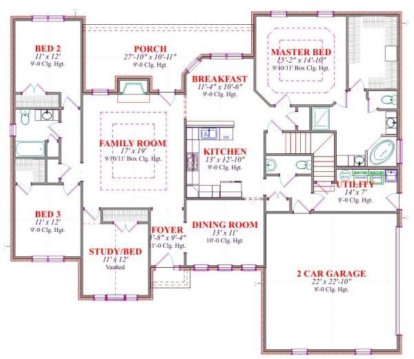 Traditional Style House Plan - 4 Beds 2.5 Baths 2659 Sq/Ft Plan #63-130 ...