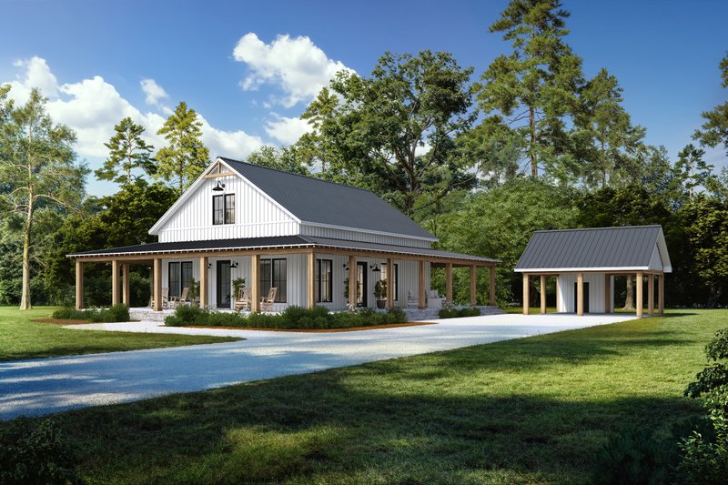 House Design - Exterior - Front Elevation 5 for Barndominium House Plan #430-359 - 2 bed, 2 bath