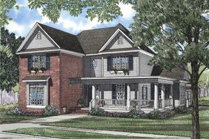 Southern Exterior - Front Elevation Plan #17-288