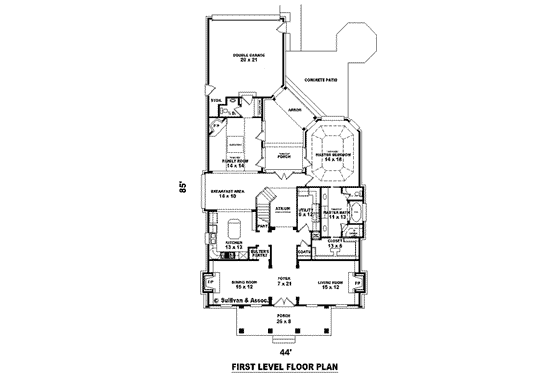 Floor Plan - Main Floor for Southern House Plan #81-1108 - 3 bed, 2.5 bath