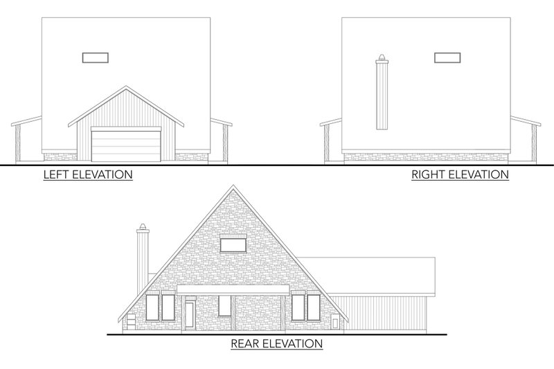 Home Plan - Exterior - Other Elevation for Cabin House Plan #80-204 - 3 bed, 2 bath