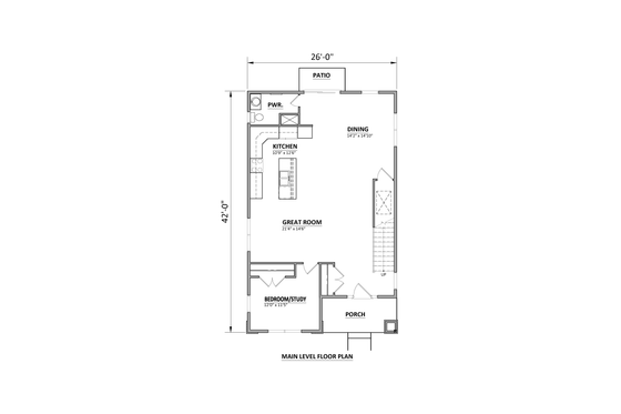 Floor Plan - Main Floor for Contemporary House Plan #116-311 - 4 bed, 2.5 bath