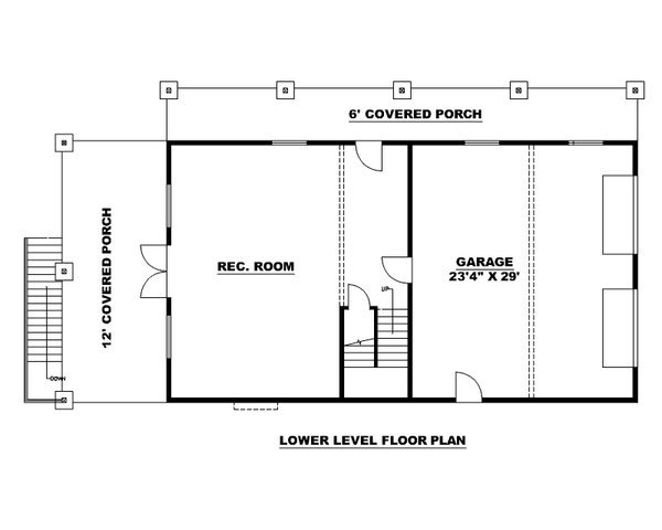 House Design - Contemporary Floor Plan - Lower Floor Plan #117-1051