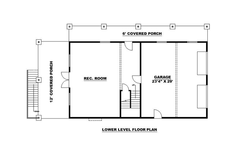 Home Plan - Floor Plan - Lower Floor for Contemporary House Plan #117-1051 - 2 bed, 2 bath