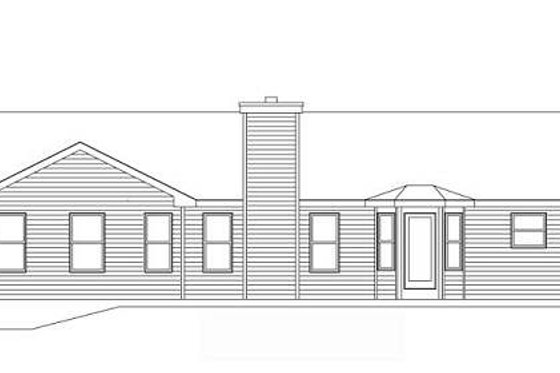Exterior - Rear Elevation for Ranch House Plan #22-530 - 3 bed, 2 bath