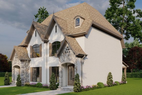Exterior - Other Elevation for European House Plan #17-3400 - 4 bed, 4 bath