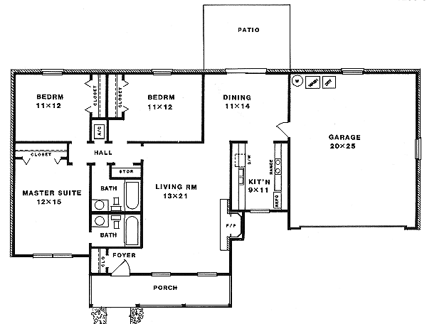 Home Plan - Country Floor Plan - Main Floor Plan #14-144