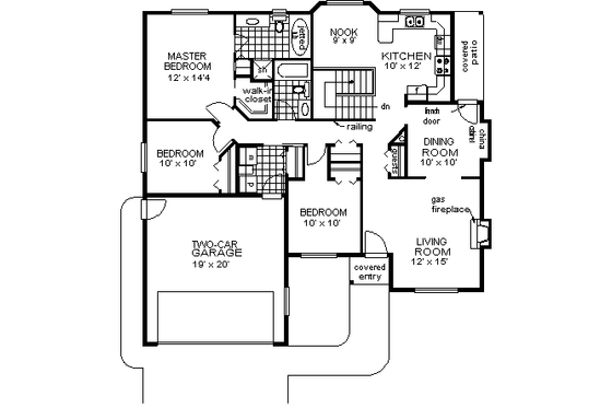 Floor Plan - Main Floor for Ranch House Plan #18-191 - 3 bed, 2 bath