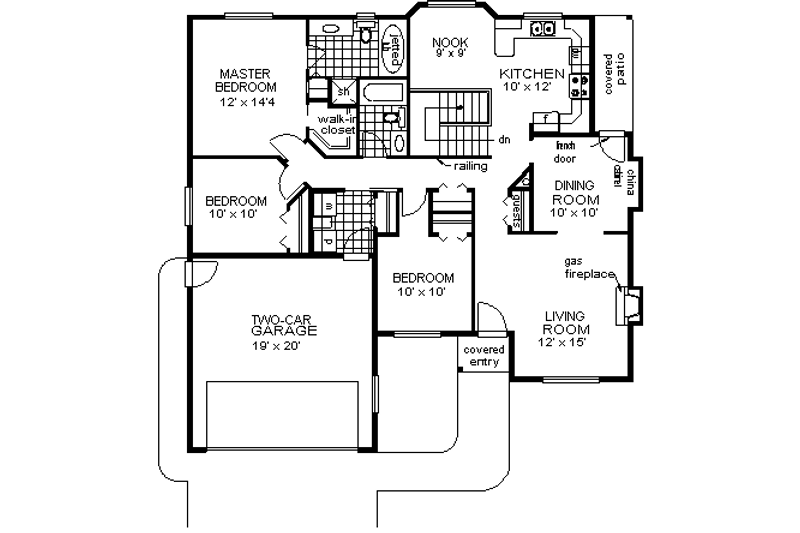 House Plan Design - Floor Plan - Main Floor for Ranch House Plan #18-191 - 3 bed, 2 bath