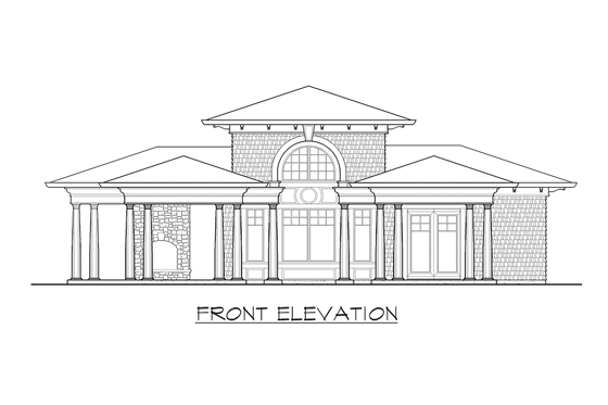 Exterior - Other Elevation for Classical House Plan #132-224, 1 bath