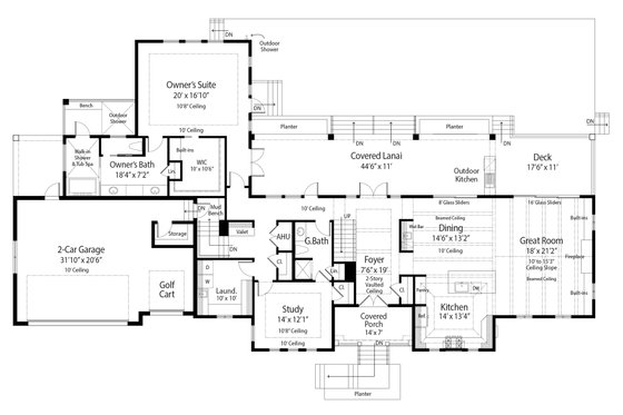 Floor Plan - Main Floor for Traditional House Plan #938-149 - 4 bed, 4 bath