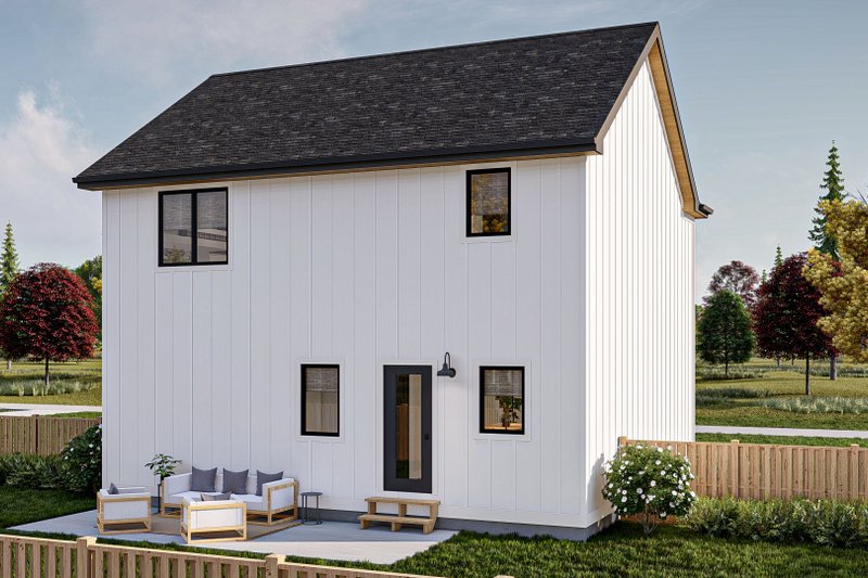 House Blueprint - Exterior - Rear Elevation for Modern House Plan #455-571 - 3 bed, 1.5 bath