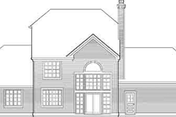 Exterior - Rear Elevation for Tudor House Plan #48-211 - 4 bed, 2.5 bath
