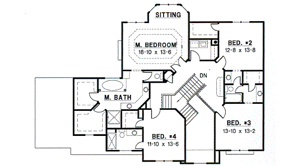 European Floor Plan - Upper Floor Plan #67-571