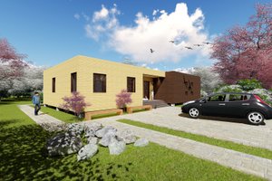 Exterior - Rear Elevation for Modern House Plan #549-3 - 4 bed, 2 bath