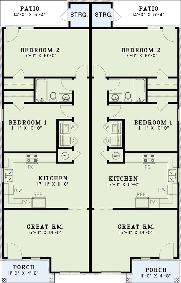 Southern Floor Plan - Main Floor Plan #17-1095