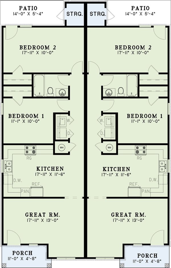 Southern Floor Plan - Main Floor Plan #17-1095