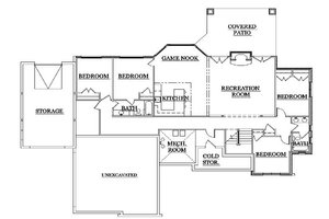Floor Plan - Lower Floor for European House Plan #5-278 - 6 bed, 4.5 bath