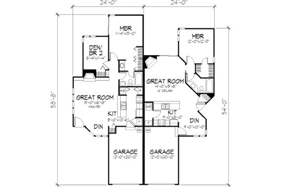 Floor Plan - Main Floor for Contemporary House Plan #320-320 - 1 bed, 1 bath