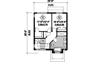Floor Plan - Upper Floor for Contemporary House Plan #25-4434 - 2 bed, 1 bath