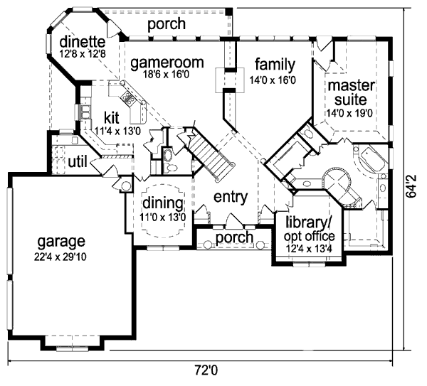 Traditional Floor Plan - Main Floor Plan #84-322