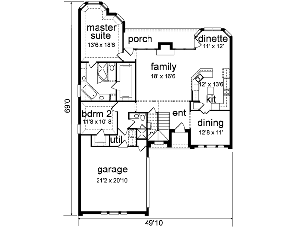 Traditional Floor Plan - Main Floor Plan #84-171