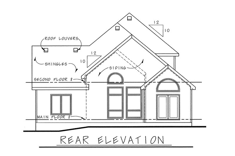 Dream House Plan - Exterior - Rear Elevation for Farmhouse House Plan #20-1407 - 3 bed, 2.5 bath