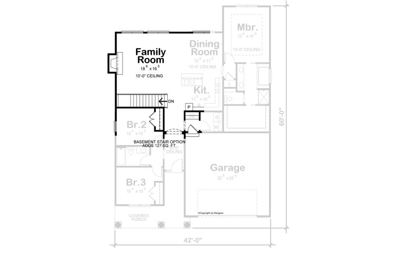 Home Plan - Floor Plan - Other Floor for Craftsman House Plan #20-2269 - 3 bed, 2 bath