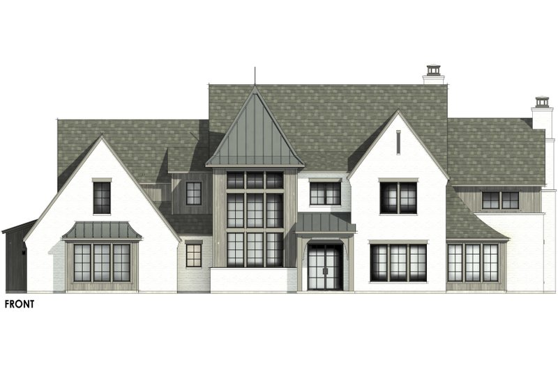 Dream House Plan - Exterior - Front Elevation 5 for Tudor House Plan #1096-2 - 4 bed, 4.5 bath